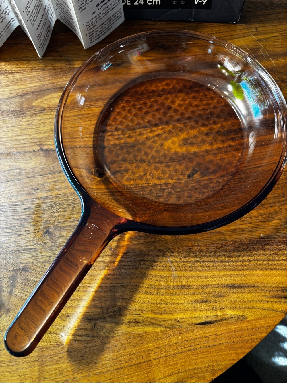 Visions Corning France 24 cm amber glass frying pan with original box - Picture 2 of 9